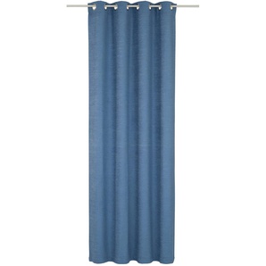 Vorhang WIRTH Toco-Uni Gardinen Gr. 245 cm, Ösen, 270 cm, blau Ösen