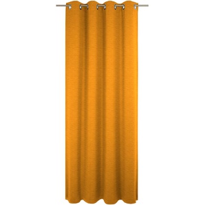 Vorhang WIRTH Trondheim B Gardinen Gr. 365 cm, Ösen, 132 cm, goldfarben (altgoldfarben) Ösen nach Maß
