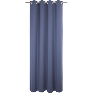 Vorhang WIRTH Uni Collection Gardinen Gr. 275 cm, Ösen, 142 cm, blau (royalblau) Ösen nach Maß