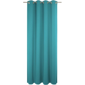 Vorhang WIRTH Uni Collection Gardinen Gr. 285 cm, Ösen, 142 cm, blau (türkis) Ösen nach Maß