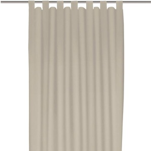Vorhang WIRTH Uni Collection Gardinen Gr. 335 cm, Schlaufen, 142 cm, beige (naturweiß) Schlaufen nach Maß