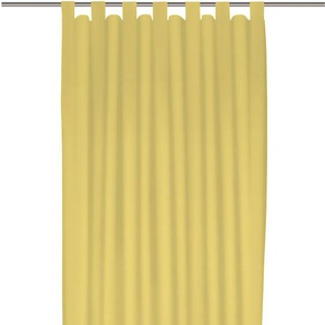 Vorhang WIRTH Uni Collection Gardinen Gr. 355 cm, Schlaufen, 142 cm, gelb Schlaufen nach Maß