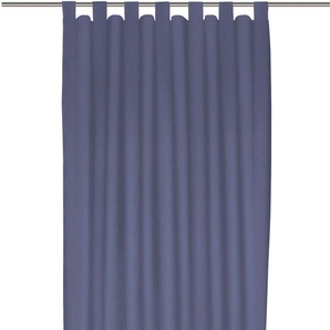 Vorhang WIRTH Uni Collection Gardinen Gr. 405 cm, Schlaufen, 142 cm, blau (royalblau) Schlaufen nach Maß