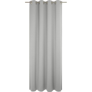 Vorhang WIRTH Uni Collection light Gardinen Gr. 325 cm, Ösen, 142 cm, grau (hellgrau) Ösen nach Maß