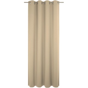 Vorhang WIRTH Uni Collection light Gardinen Gr. 345 cm, Ösen, 142 cm, beige Ösen nach Maß