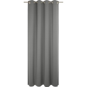 Vorhang WIRTH Uni Collection light Gardinen Gr. 365 cm, Ösen, 142 cm, grau (dunkelgrau) Ösen nach Maß