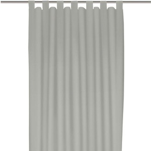 Vorhang WIRTH Uni Collection light Gardinen Gr. 375 cm, Schlaufen, 142 cm, grau (hellgrau) Schlaufen nach Maß