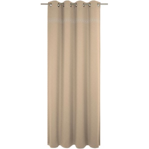 Vorhang WIRTH Wiessee Gardinen Gr. 405 cm, Ösen, 150 cm, beige (natur) Ösen nach Maß