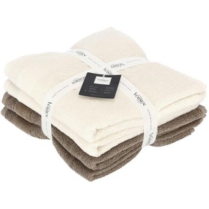 Vossen Frottierset Silence Set, Beige, Textil, 4-teilig, Uni, ISO 9001, Fkt, Made in Austria, Oeko-Tex® Standard 100, hochwertige Qualität, Badtextilien, Handtücher