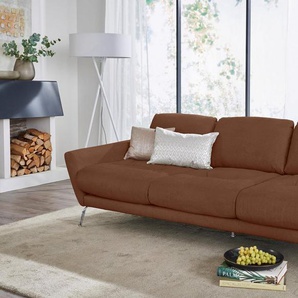 W.SCHILLIG Big-Sofa softy, mit dekorativer Heftung im Sitz, Füße Chrom glänzend