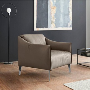 W.SCHILLIG Cocktailsessel sally Designsessel, Loungesessel, mit Metall-Winkelfüßen in Chrom glänzend