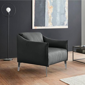 W.SCHILLIG Cocktailsessel sally Designsessel, Loungesessel, mit Metall-Winkelfüßen in Chrom glänzend