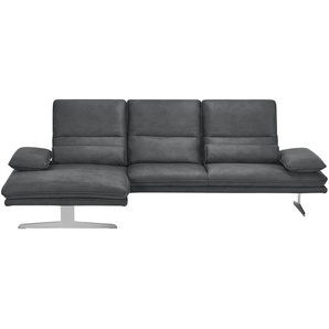 W.SCHILLIG Ecksofa aus Mikrofaser Broadway ¦ grau ¦ Maße (cm): B: 291 H: 94 T: 164