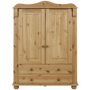 Wäscheschrank HOME AFFAIRE Adele, Mehrzweckschrank Schränke Gr. B/H/T: 100cm x 135cm x 40cm, beige (natur) aus massiver Kiefer, 2-oder 3-türig