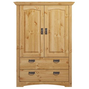 Wäscheschrank HOME AFFAIRE Konrad Schränke Gr. B/H/T: 94cm x 132cm x 39cm, 2 St., beige (natur) aus massiver Kiefer, mit viel Stauraum