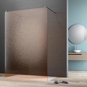 Walk-in-Dusche MAW BY GEO flex A-W002CBR Duschwände Gr. B/H: 135 cm x 200 cm, beidseitig montierbar, mit Antikalk-Versiegelung, braun (silberfarben) Duschen BxH: 140 x 200 cm, Crash-Glas Bronze