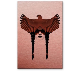 Wall-Art Metallbild Adler Dark Cardinal Metallschild, (1 St), Metallschild modern