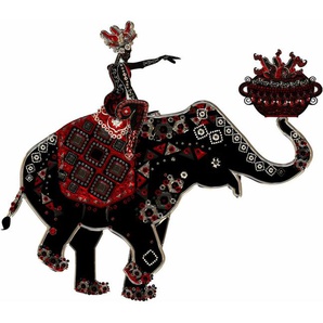 Wall-Art Wandtattoo Metallic asiatischer Indischer Elefant, selbstklebend, entfernbar