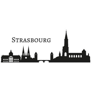 Wall-Art Wandtattoo Stadt Skyline Strasbourg 120cm (1 St), selbstklebend, entfernbar