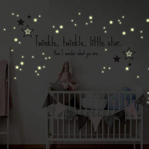 Wall-Art Wandtattoo Twinkle little star Leuchtsterne (1 St), selbstklebend, entfernbar