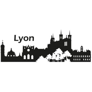 Wall-Art Wandtattoo XXL Stadt Skyline Lyon 120cm (1 St), selbstklebend, entfernbar