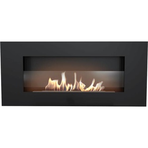 Wandbefestigter Ethanol-Kamin Dorsey Flat Schwarz