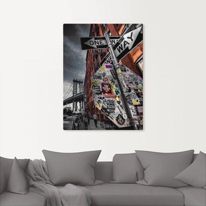 Wandbild ARTLAND New York Street Fotografie Bilder Gr. B/H: 90 cm x 120 cm, Leinwandbild Amerika, 1 St., grau Kunstdrucke als Alubild, Outdoorbild, Leinwandbild, Poster in verschied. Größen