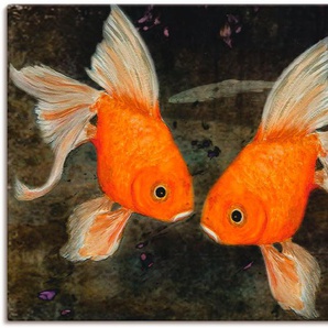 Wandbild ARTLAND Turtelfische Bilder Gr. B/H: 120 cm x 90 cm, Leinwandbild Wassertiere, 1 St., orange Kunstdrucke als Leinwandbild, Poster, Wandaufkleber in verschied. Größen