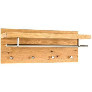 Xxxl Wandgarderobe, Eiche, Edelstahl, Holz, Metall, Holzwerkstoff, Eiche, furniert, 75x30x26 cm, Hutablage, Kleiderstange, Garderobe, Garderobenleisten & Garderobenhaken