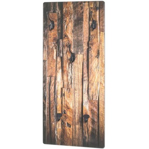 Wandgarderobe, Mehrfarbig, Metall, Holzwerkstoff, 30x70x5 cm, Garderobe, Garderobenleisten & Garderobenhaken