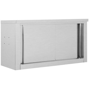 Wandhängeschrank mit Schiebetüren 90×40×50 cm Edelstahl