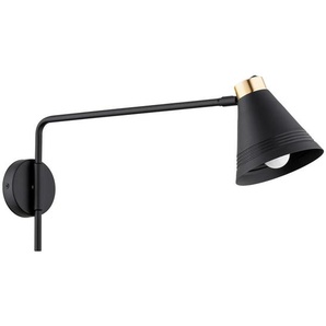 Xxxl Wandleuchte Argon Avalone, Schwarz, Gold, Metall, länglich,länglich, 57x15x24 cm, CE, drehbar, schwenkbar, Lampen & Leuchten, Leuchtenserien