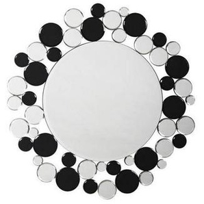 Wandspiegel, Schwarz, Silber, Metall, Glas, rund, 80x80x5 cm, Spiegel, Wandspiegel