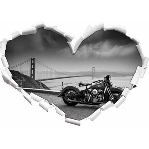 Wandtattoo Harley Bike und Golden Gate Bridge