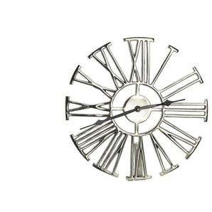 Wanduhr - silber - Aluminium - 1 cm - [41.0] | Möbel Kraft