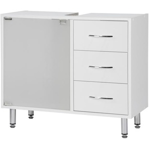 Waschbeckenunterschrank - weiß - Materialmix - 66 cm - 58 cm - 30 cm | Möbel Kraft