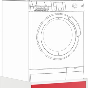 Waschmaschinenumbauschrank IMPULS KÜCHEN Turin, Breite/Höhe: 64/61,5 cm, mit Soft-Close Schränke Gr. B/H/T: 64 cm x 61,5 cm x 68,5 cm, rot (rot hochglanz) Zubehör für Waschmaschinen mit Schubkasten, Auszug, Auflagen Wäschekorb