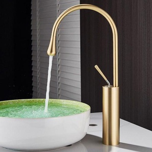 Waschtischarmatur Gold Wasserhahn Bad Waschbecken Hoch 360° WC Mischbatterie