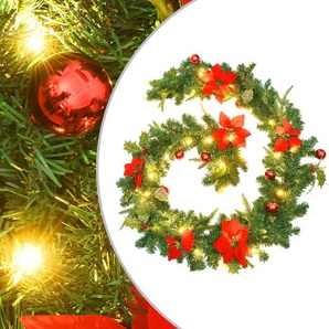 Weihnachtsgirlande mit LED-Lichtern Grün 2,7 m PVC