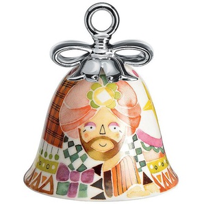 Weihnachtsglocke Holy Family Alessi Porzellan mit Dekor weiß, Designer Marcel Wanders, 8.5 cm