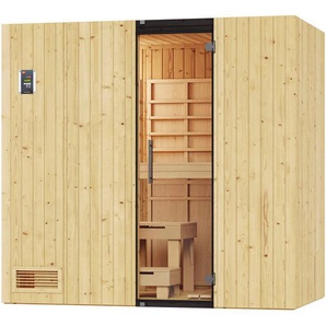 weka Infrarotkabine Infrarotkabine UPPSALA Kombi inkl., BxTxH: 212 x 121 x 199 cm, 76 mm, Sauna oder IR-Strahlung, moderne Ganzglastür