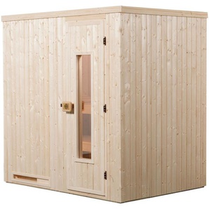 weka Sauna Elementsauna HALMSTAD 1, BxTxH: 194 x 144 x 199 cm, 68 mm, vorgefertigte Elemente, isolierte Holztür