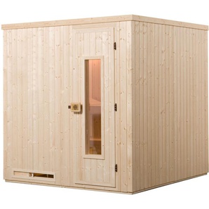 weka Sauna Elementsauna HALMSTAD 2, BxTxH: 194 x 177 x 199 cm, 68 mm, vorgefertigte Elemente, isolierte Holztür