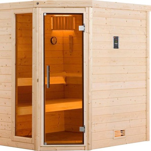 WEKA Sauna Turku Saunen 7,5 kW Bio-Ofen mit digitaler Steuerung beige (natur) Saunen