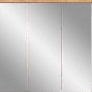 welltime Badezimmerspiegelschrank Dolo (1-St) Badmöbel, 3 Spiegeltüren, Breite 80 cm