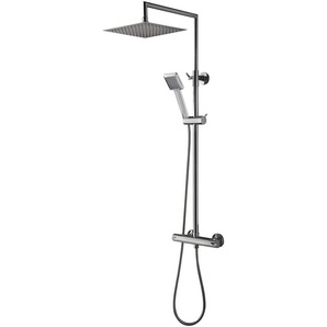 welltime Brausegarnitur Raindrop, Höhe 83 cm, 1 Strahlart(en), Überkopfbrauseset Duschsystem Duschsäule Brauseset Regendusche