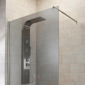 welltime Duschwand Duschabtrennung, Sicherheitsglas, Walk-In, Glaswand mit Wandhalterung