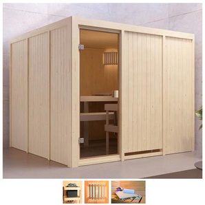 WELLTIME Sauna Ferun Saunen ohne Ofen beige (naturbelassen) Saunen