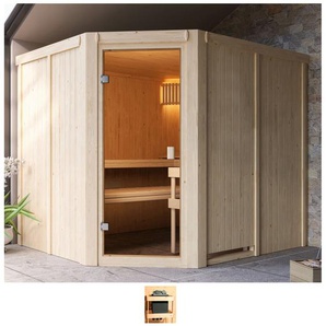 WELLTIME Sauna Henrika Saunen ohne Ofen beige (naturbelassen) Saunen