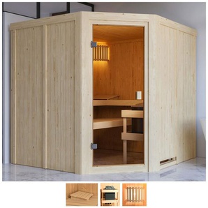 WELLTIME Sauna Käthe Saunen ohne Ofen beige (naturbelassen) Saunen